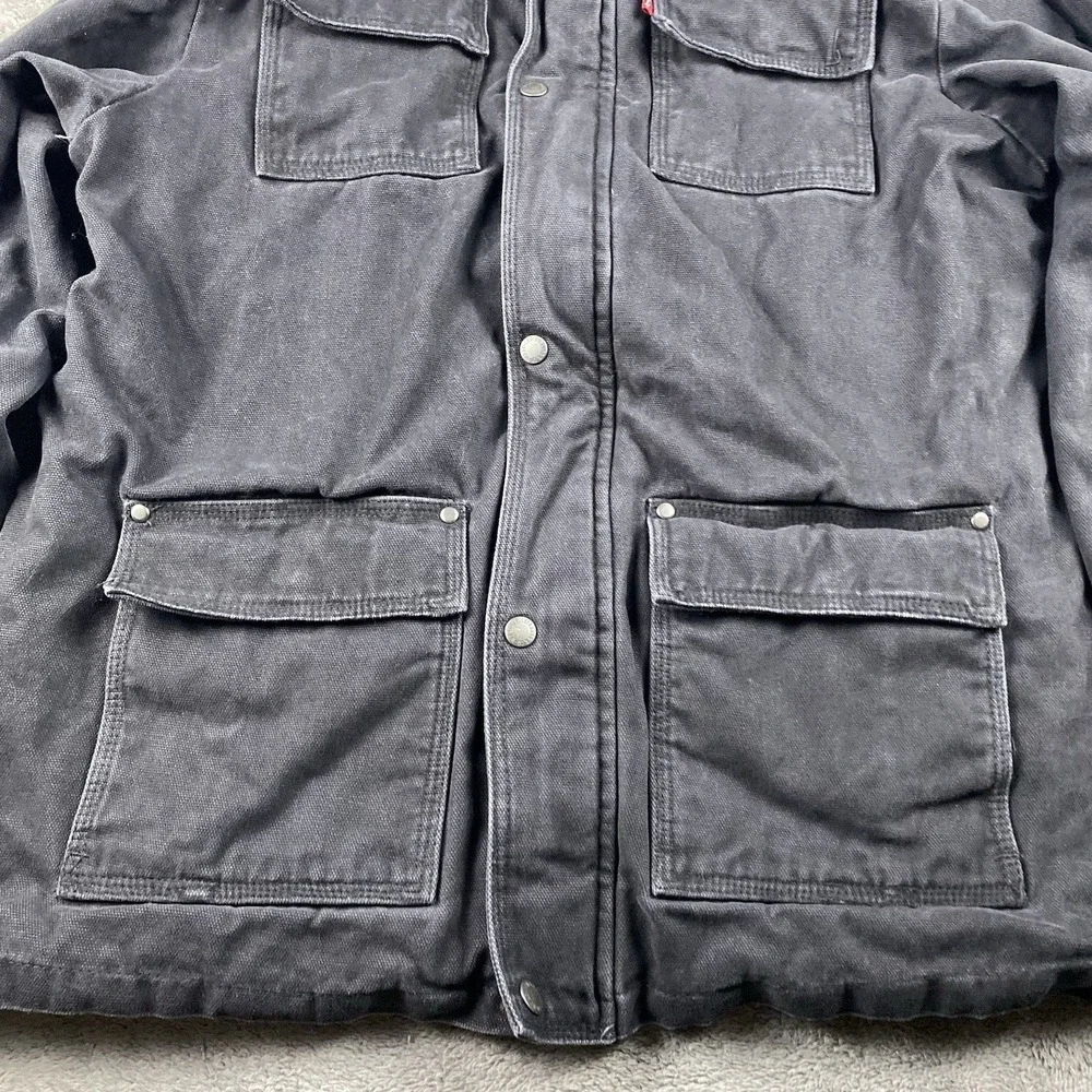 Levis Thick Coat‎ Full Zip Mens Large Black Long Sleeve
